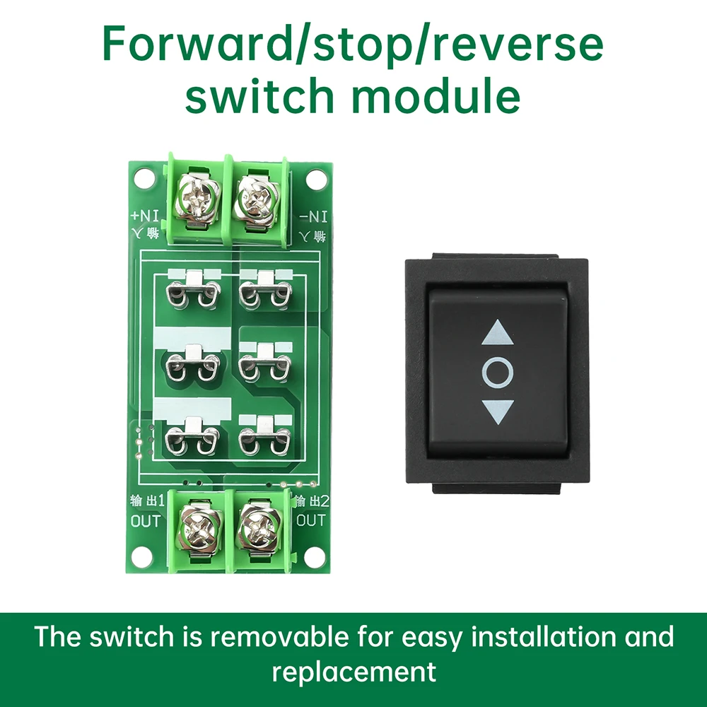 Motor Forward and Reverse Switch 0-120V Motor Controller 0-20A Forward/Stop/Reverse Two/Three Gear Motor Module Power Supply