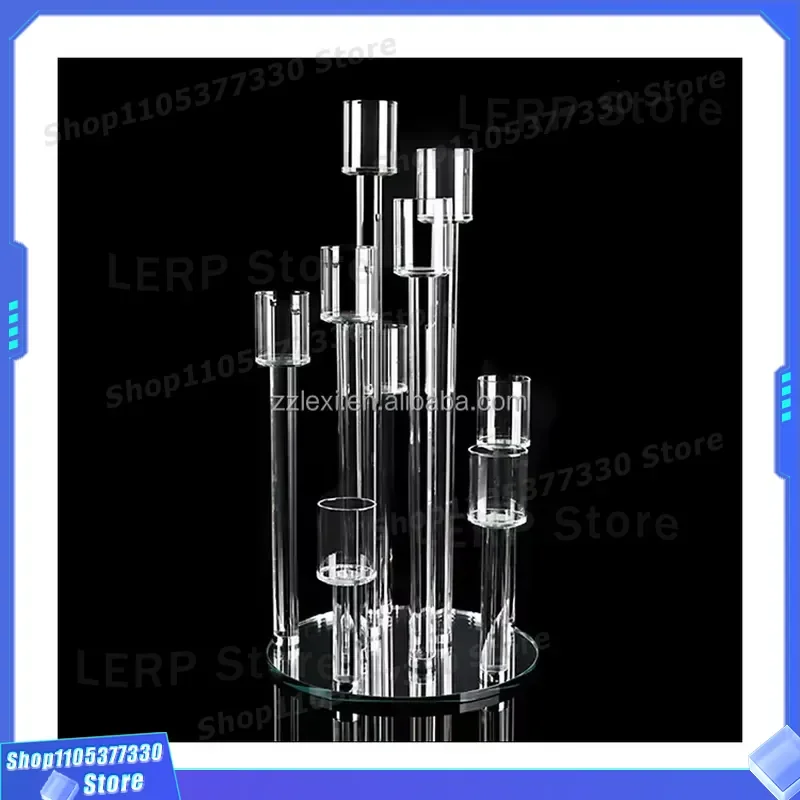 Elegant Transparent Glass Candle Holder for Wedding Table Centerpiece Floating Tea Light Lantern Decorative Pillar Jar Stand