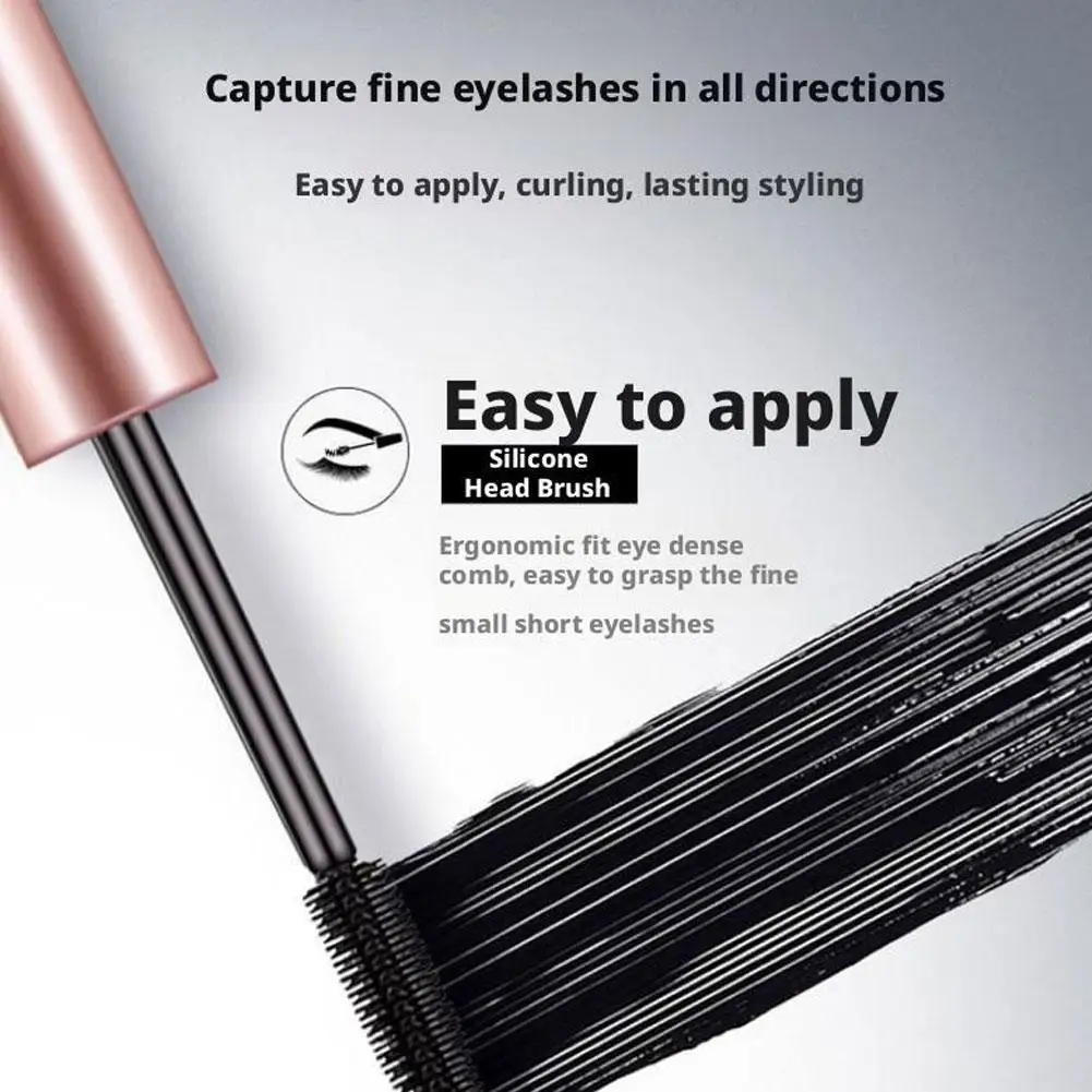 Black Waterproof Mascara Lengthening And Volumizing, Smudge-Proof Sweat-Proof All Day Wear For Natural Look, Long Lasting Curl