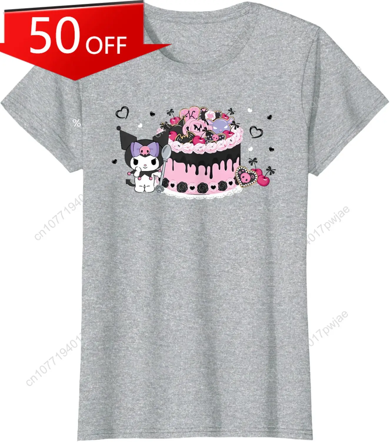 

Sanrio Kuromi Kawaii Cake T-Shirt