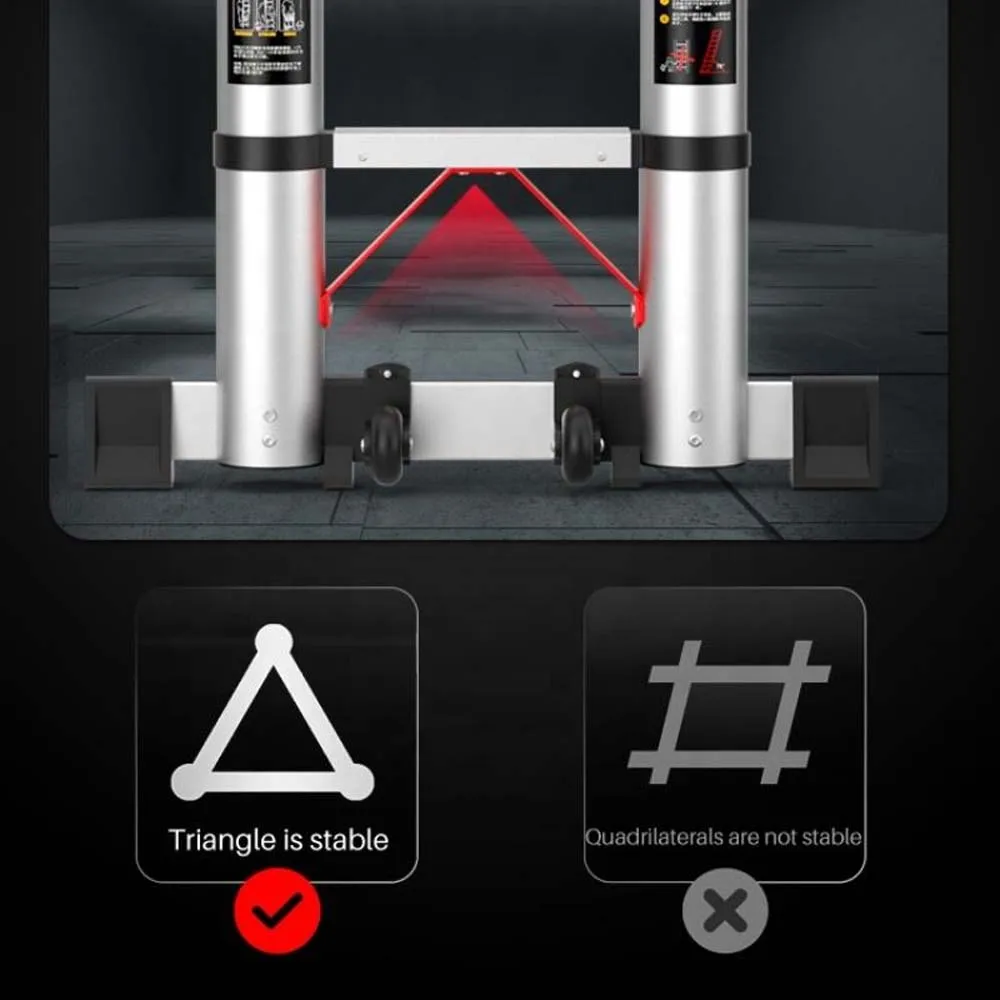 Double Sided Multifunctional Hinge Type Telescopic Ladder, Household Portable Elevator, Thickened Steel Pipe Engineering Ladder