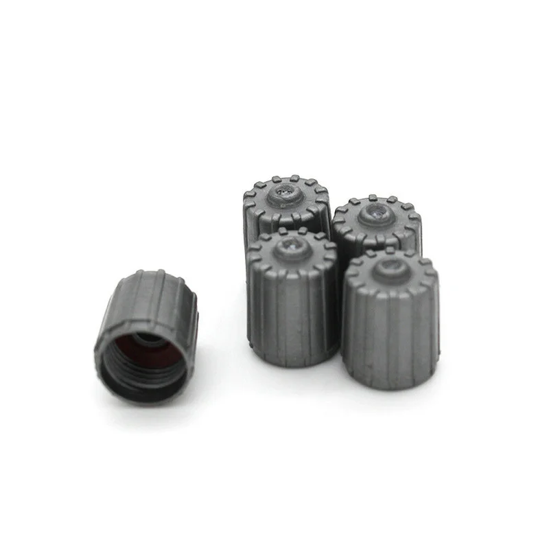 Gray Car Tire Valve Stem Caps 10Pcs Nylon With Gasket TPMS Safe Tyre Cap Wheel Tuning Exterior Accessory