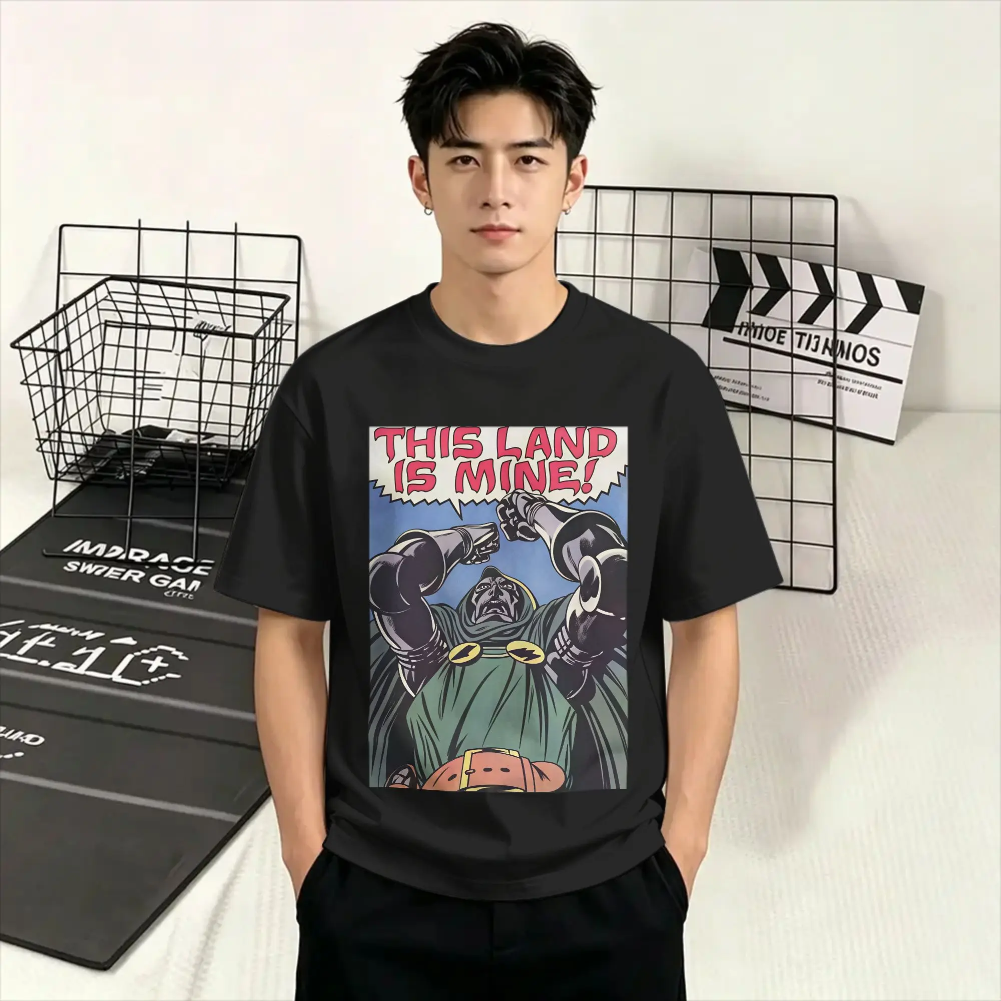 Dr Dooms Cotton T-Shirt For Man Summer  Y2K Funny T-Shirts O-Neck Hip Hop Tees Oversized Cheap Clothes