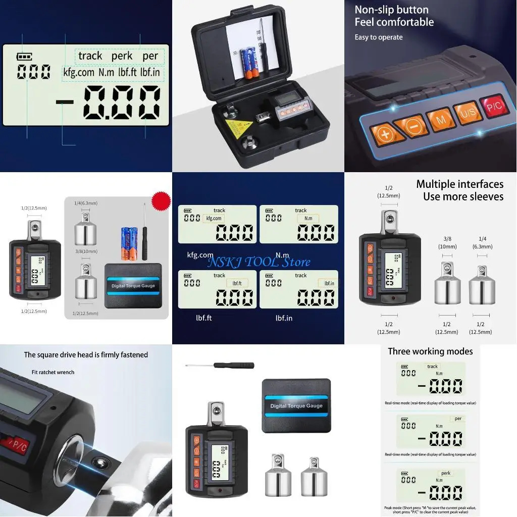 

L8RC High Accuracy Electronic Digital Torque Adapter Portable Meter Durable
