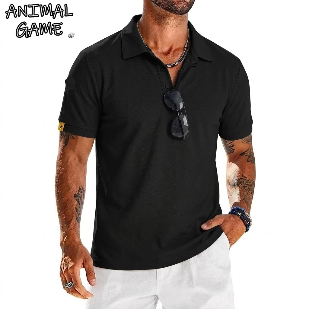 Neue Herren Kurzarm-Poloshirts Luxus-Herrenhemden mit Knöpfen Atmungsaktive Elegante T-Shirts Sommer Outdoor Freizeithemden für Männer