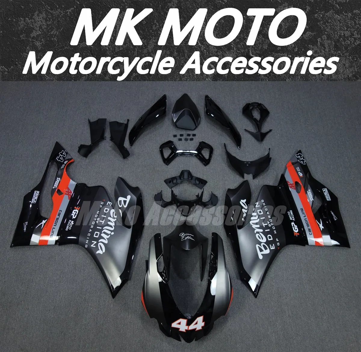 

Moke moto Fairings Kit Fit For Panigale 899 1199 2012 2013 2014 Bodywork Set High Quality Injection Black silvery gray New