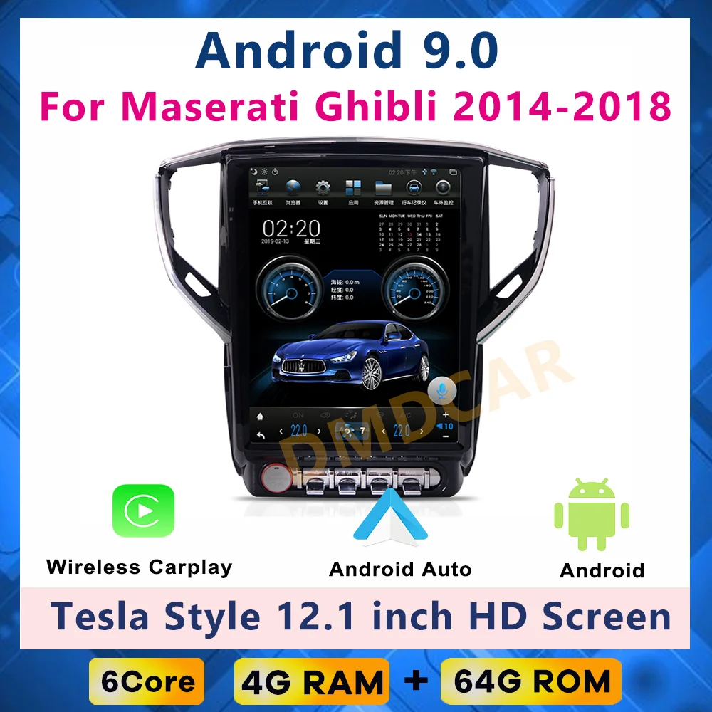 

Tesla styleTesla style Android 10 radio 4G GPS Multimedia Video Player Carplay For Maserati Ghibli 2014-2016