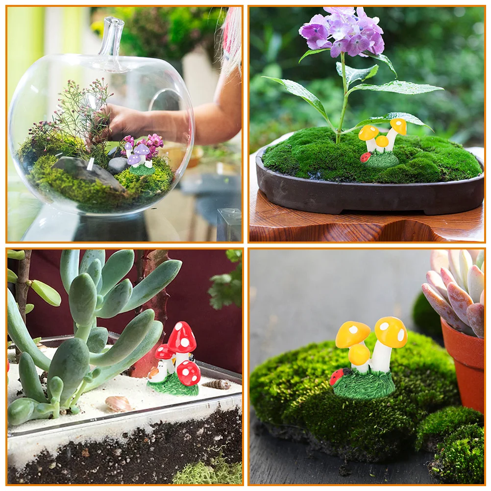 

Cute Mushroom Cartoon Ornaments Christmas Decoration Mini Mushrooms for Miniature Figurine Home