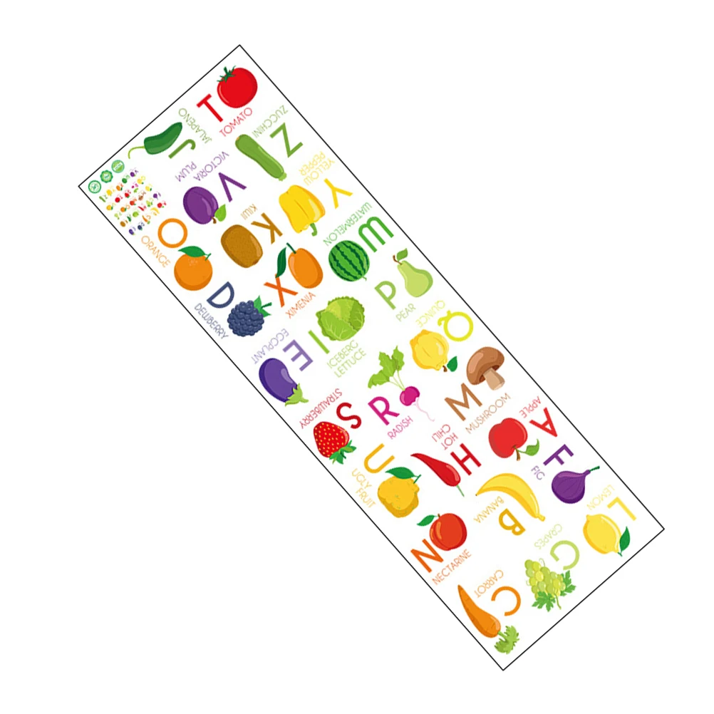

Alphabet Wall Stickers ABC Poster for Kids Classroom Fruit PVC Educational Game Kindergarten Learning Chart