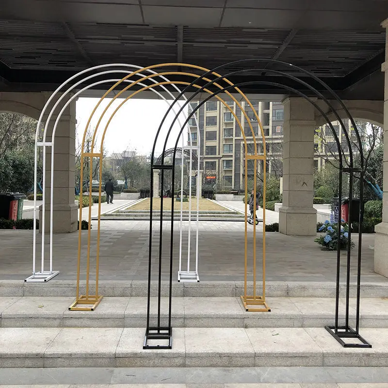 

1.9m wide, 2.6m high Arched wrought iron frame wedding u-shaped arch semicircle balloon double pole arch wedding decoration