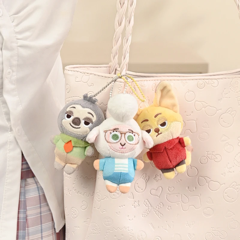 Disney Zootopia Stitch Angel Kawaii pluche pop cartoon gevulde anime sleutelhanger hanger riem speelgoed kerstcadeau voor kinderen jongens