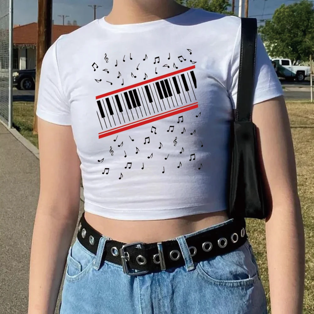 MJ Beat It Crop Top Piano Musi - Women'S Fashion From The 90S ulasan dan harga