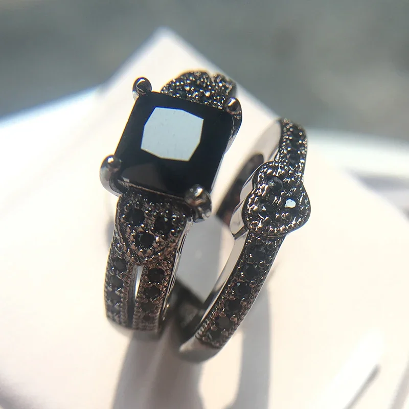 LXOEN Gothic Stainless Steel Engagement Ring for Men and Women Couple Rings Party Jewelry Accessories anillos mujer anel bague