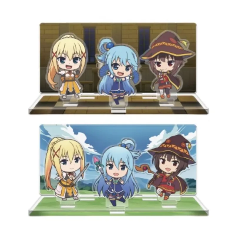 Anime Darkness Yunyun Satou Kazuma Aqua Megumin Dukunesu Acrylic Stand Doll Game Figure Model Plate Cosplay Toy Gift