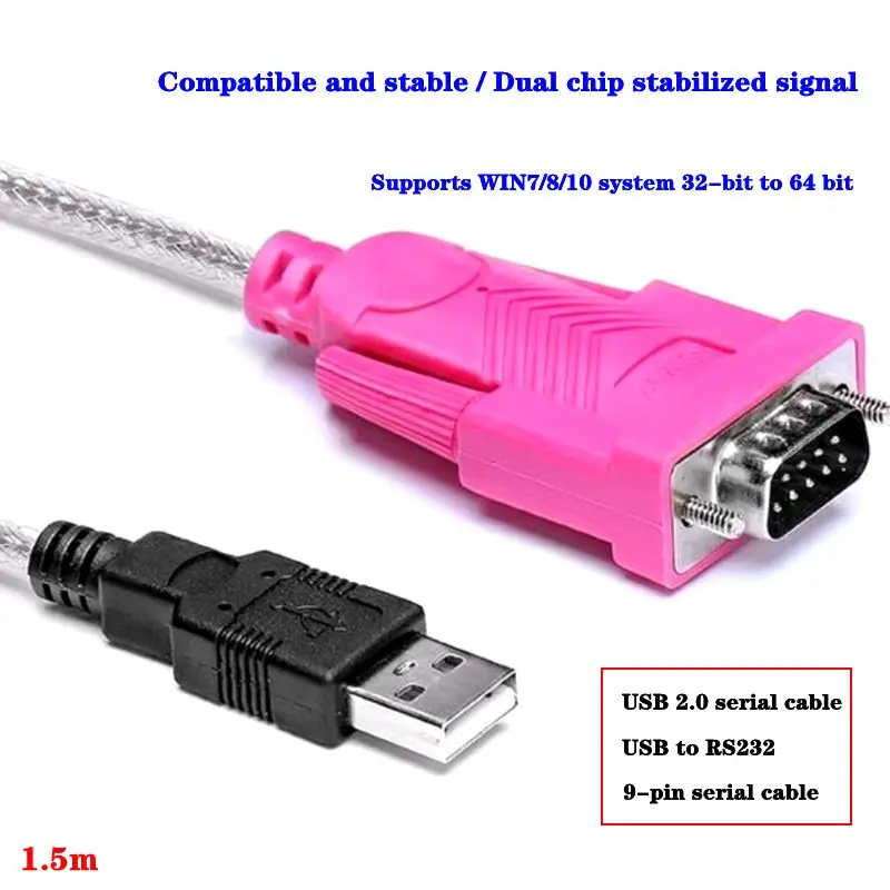 Kabel portu szeregowego USB do RS232 DB9 Pin męski żeński Kabel adaptera portu szeregowego Port COM Przemysłowy komputer Port szeregowy Kabel danych — zdjęcie produktu 2