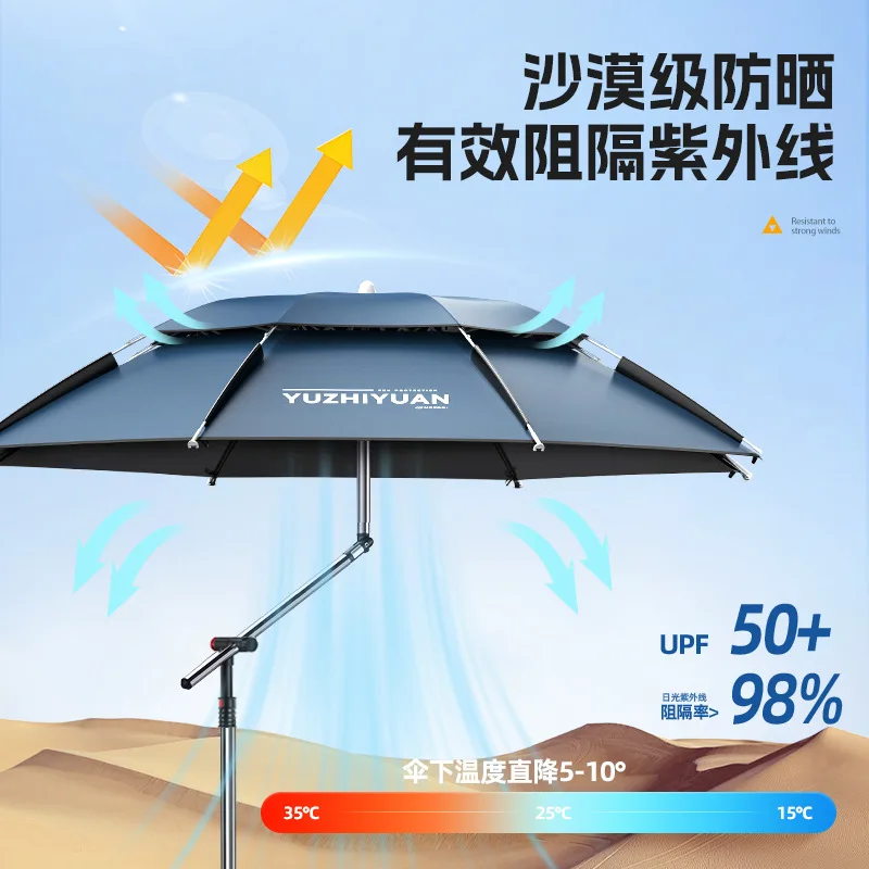 

YUZHIYUAN2025 New Portable and Lightweight Three-fold Fishing Umbrella Outdoor Umbrella Camping Windproof Rainproof Umbrella