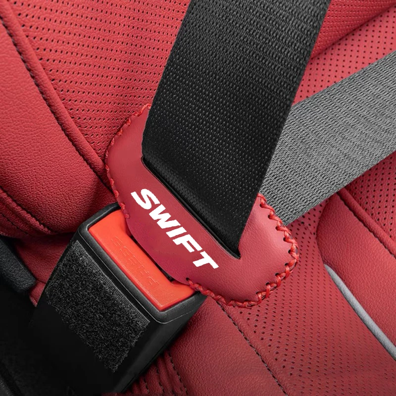 2PCS Car Safety Belt Buckle Clip Protector Covers Front Rear Seat Decorative Clips Auto Interior Accessories for Suzuki Swift