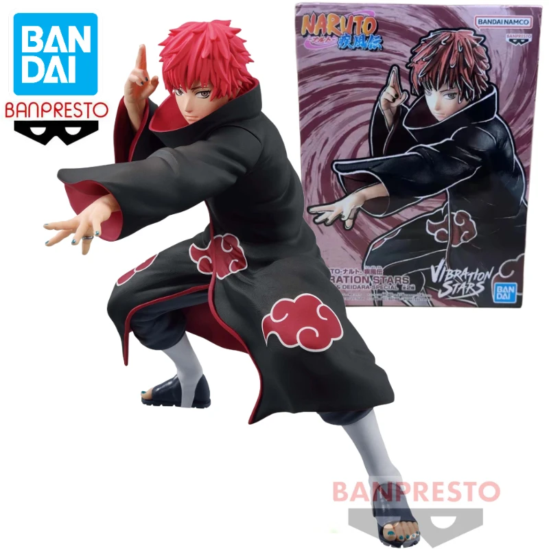 Bandai-Estrelas Vibração VS Naruto Sasori Figura de Ação Animação, Presente Bandai, Coleção de modelos, Hobby Toy, 100% Original, Em Stock