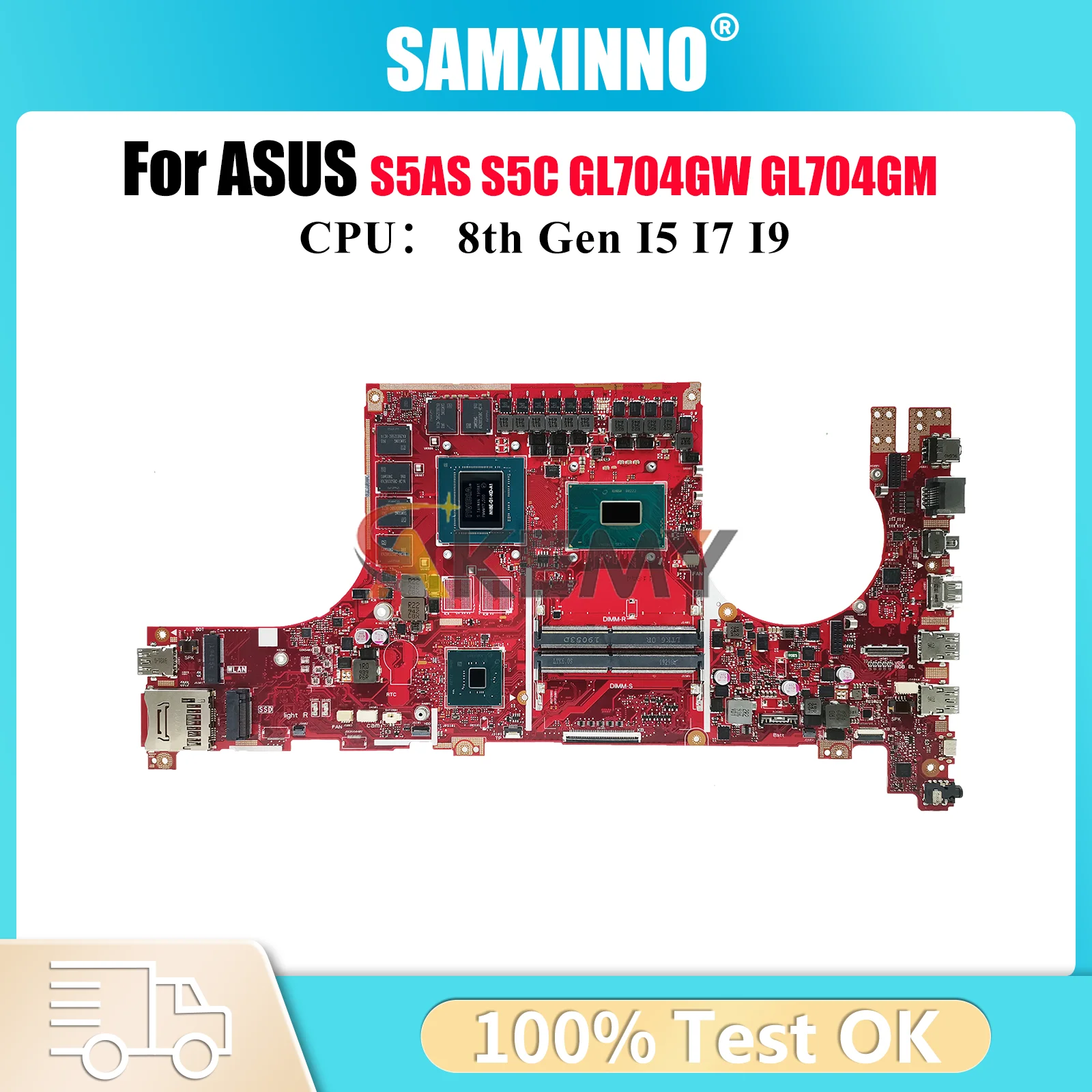 

GL504GV Laptop Motherboard For ASUS ROG Strix GL704GV GL504G GL704GW S5AS GL704GS S5C GL704GM Mainboard W/ I5 I7 I9 CPU tests OK