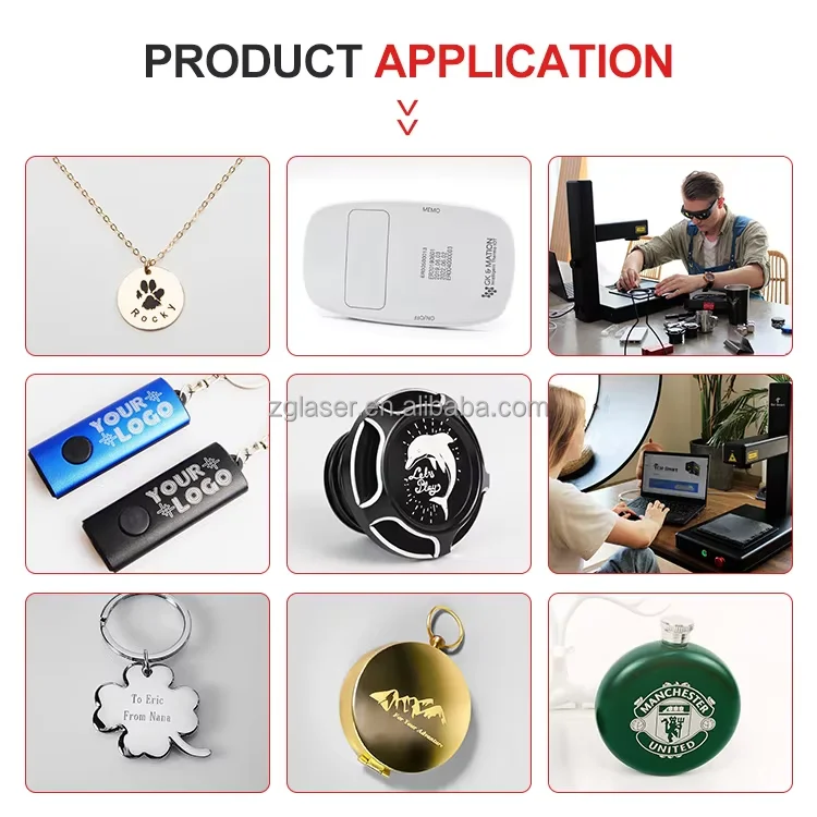 EM Smart Portable Benchtop CNC Fiber Laser Engraver With Air-Cooled System Uni-Body Design 10Kg Weight EZCAD Control