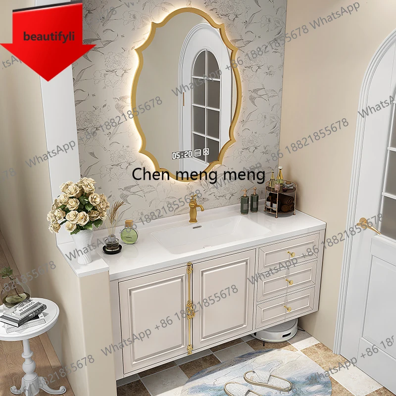 a50 European Modern Bathroom Cabinet Oak Integrated Mirror Organizer Bathroom Cabinet Storage Closet Armadio Bagno House Accesso