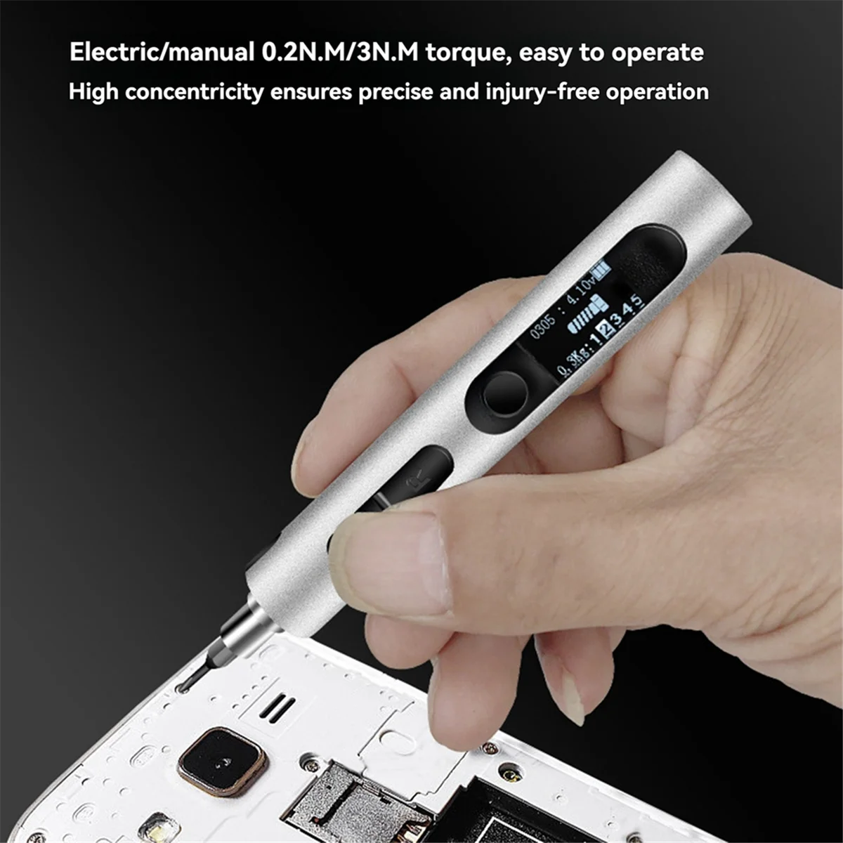 

A002 Electric Screwdriver Set with Dual Torque Adjustment Function 32 in 1 Mobile Phone and Tablet Repair Special Tool Silver