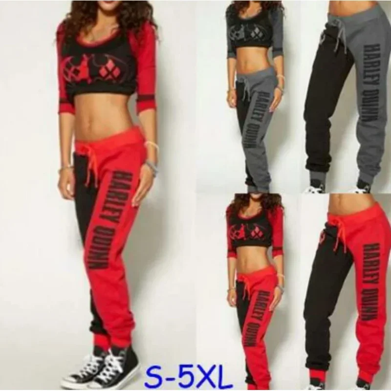 Film Suicide team Harley jogger pants Quinn women's leisure fitness Set street clothes