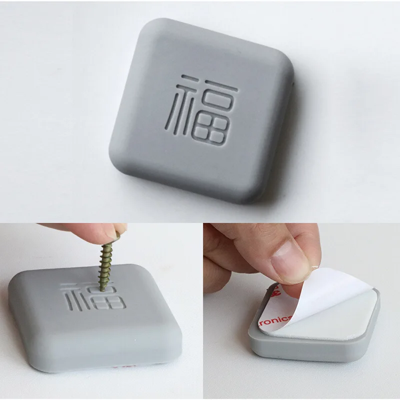 1pc Anti-collision Pad Door Pad Door Suction Punch-free Silicone Anti-collision Sticker Door Stopper Door Handle Buffer Pad