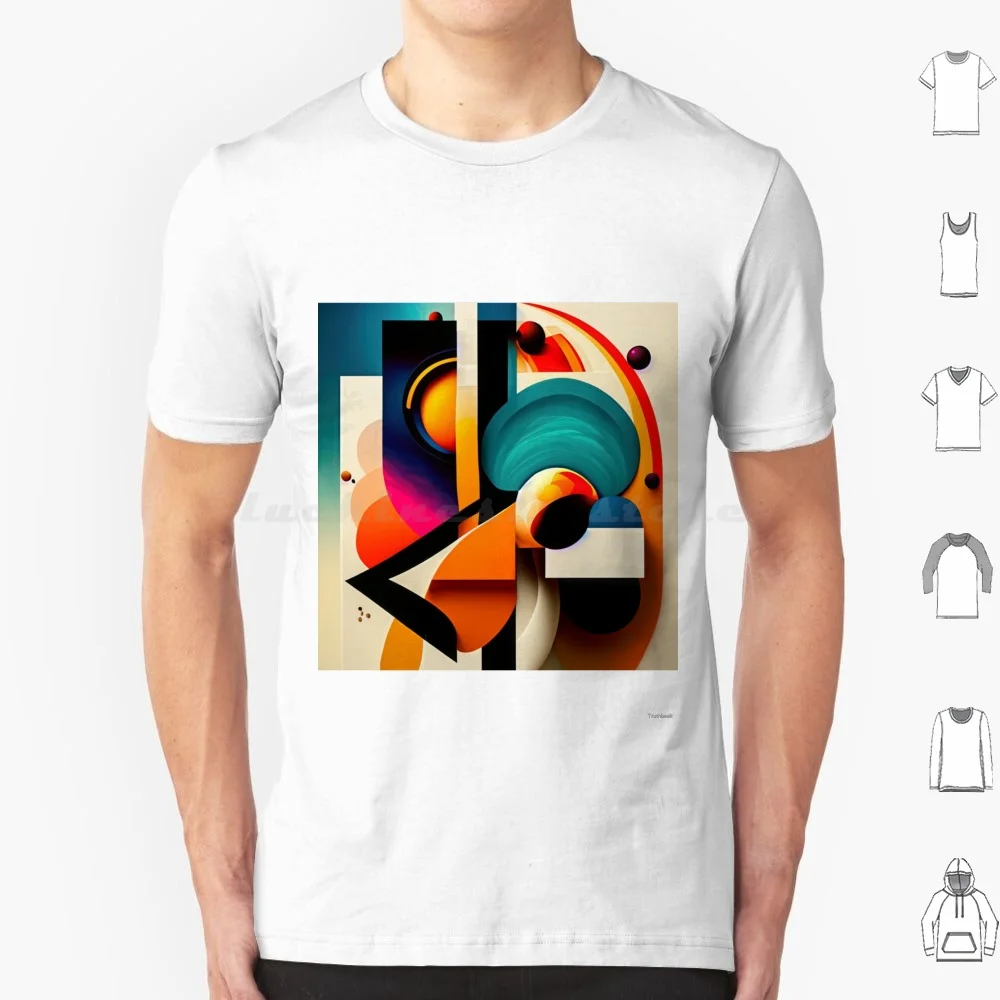 Evolving Wisdom T Shirt Big Size 100% Cotton Evolving Wisdom Vibrant Art Geometric Shapes Abstract Patterns Lifes Lessons