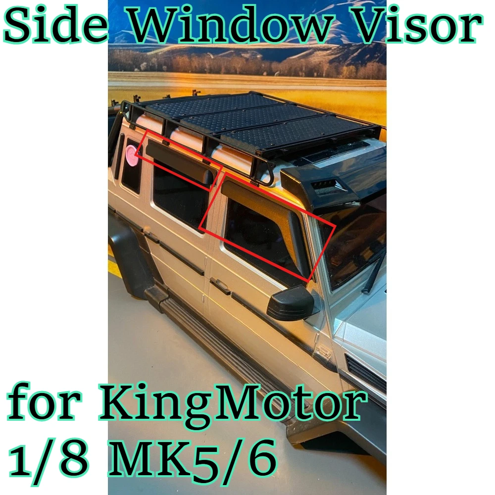 RC car hobby heavy duty side window rain visor upgrade fitting for KingMotor 1/8 MK5/6 custom size replacement spare accessories