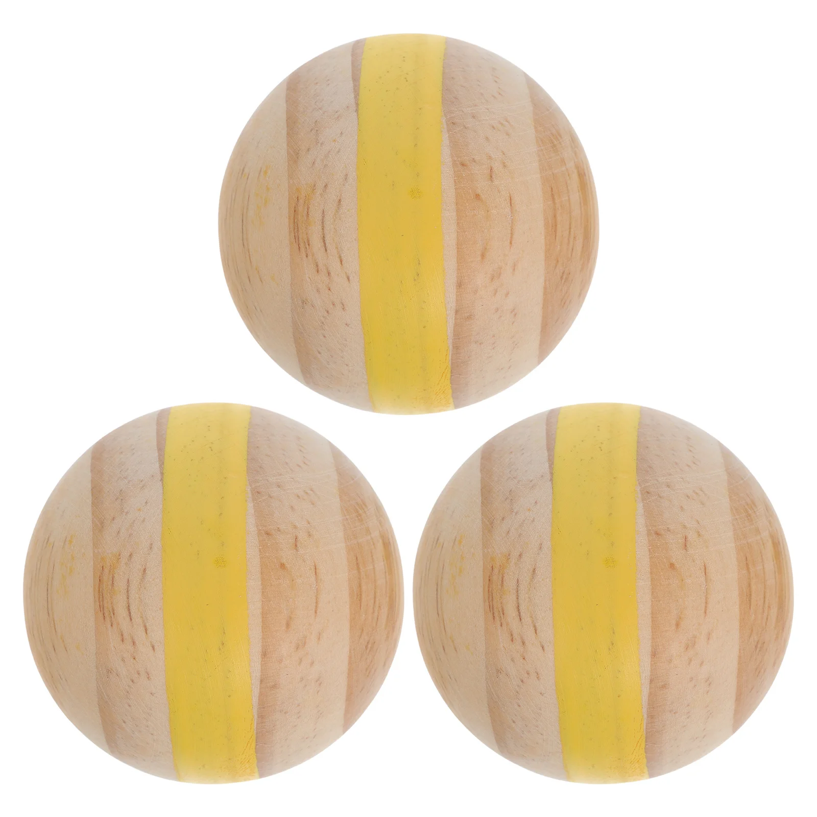 

3pcs Croquet Balls Replacement Wooden Bocce For Lawn Backyard Beach Kids Teens Outdoor Garden Party Set