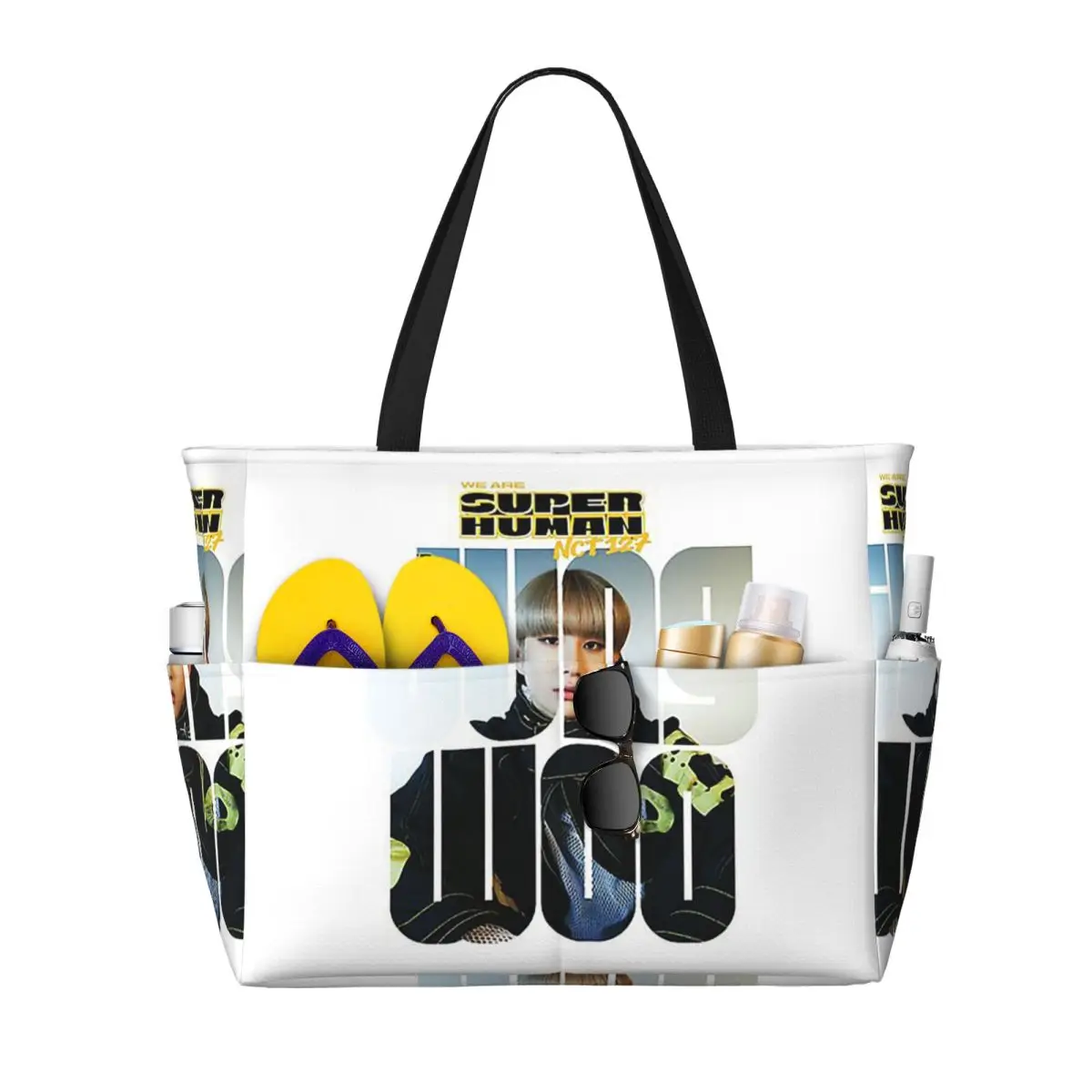 nct-127-jungwoo-superhuman-beach-tote-bag-sport-gym-yoga-duffle-bolsa-grande-para-mulheres-bolsa-de-viagem-bolsa-fitness