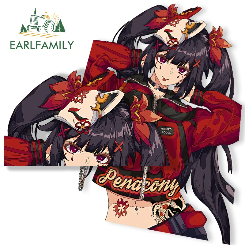 EARLFAMILY 13 cm Sparkle Honkai Star Rail Fanart Illustration Autozubehör Doppelter Pferdeschwanz Original JDM Cartoon Peek Aufkleber