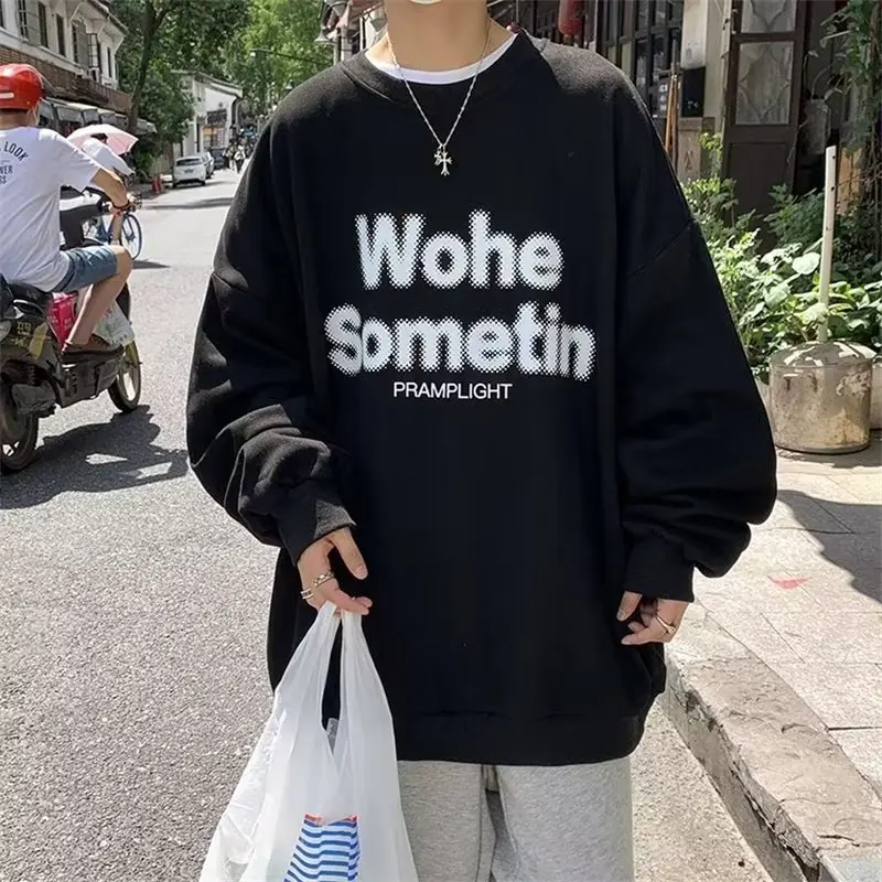 American Streetwear Hoodie Trend Street Letter Printing Y2k Streetwear Oversized Pullovers 2023 Male Casual Tops Hiphop Basic