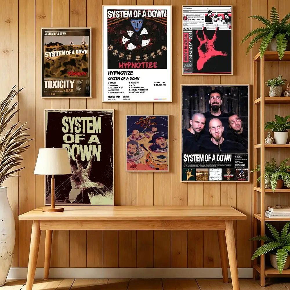 S-System of a Down Band Poster HD Self Adhesive Wall Mural Stickers Decals for Bedroom Living Room Home Decor Gift