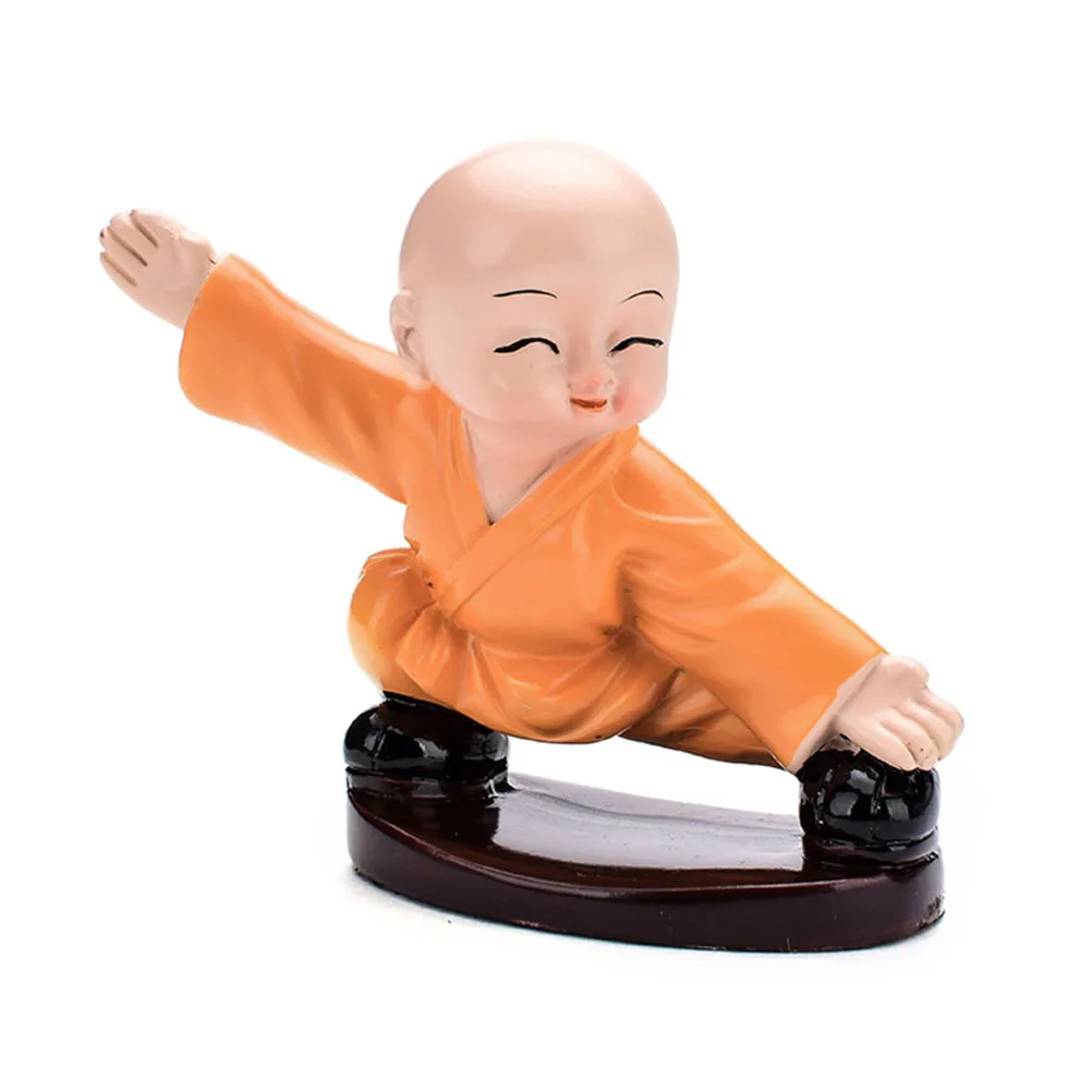 

4Pcs Small Buddhist Monk Figures Premium Car Seat Ornament Kongfu Adornment for Home Study Office Decoration Cheerful