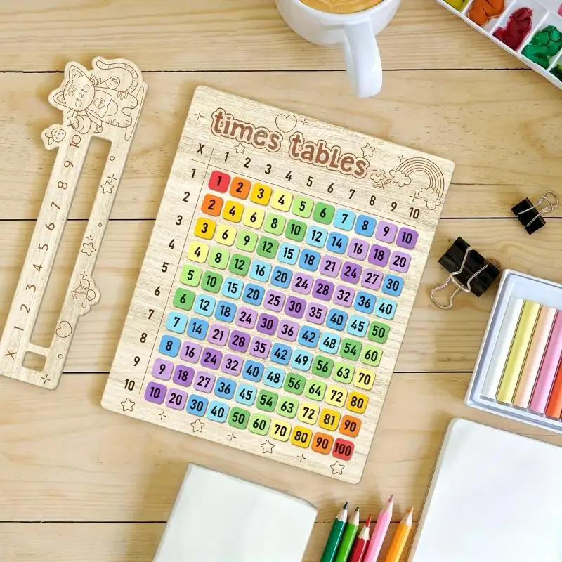 99 Multiplication Table Wooden Board Set Math Arithmetic Teaching Aids Montessori Educational Wooden Math Toys