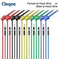 YPioneer P1534/P1535 10PCS Dupont Male/Female to Mini Grabber Test Hook Clips Silicone Jumper Wires for Electrical Testing