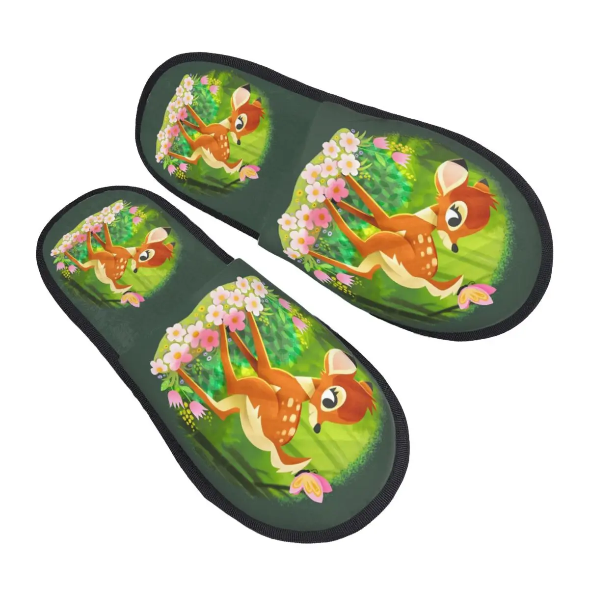 

Удобные тапочки Bambi на заказ с эффектом памяти, женские домашние туфли с рисунком оленя для спальни