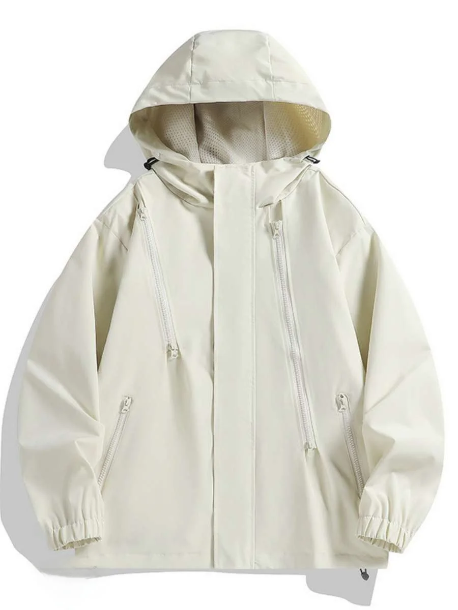 

Мужская свободная куртка-худи в корейском стиле для весны и осени, повседневная, для активного отдыха, молодежная, однотонная, модная