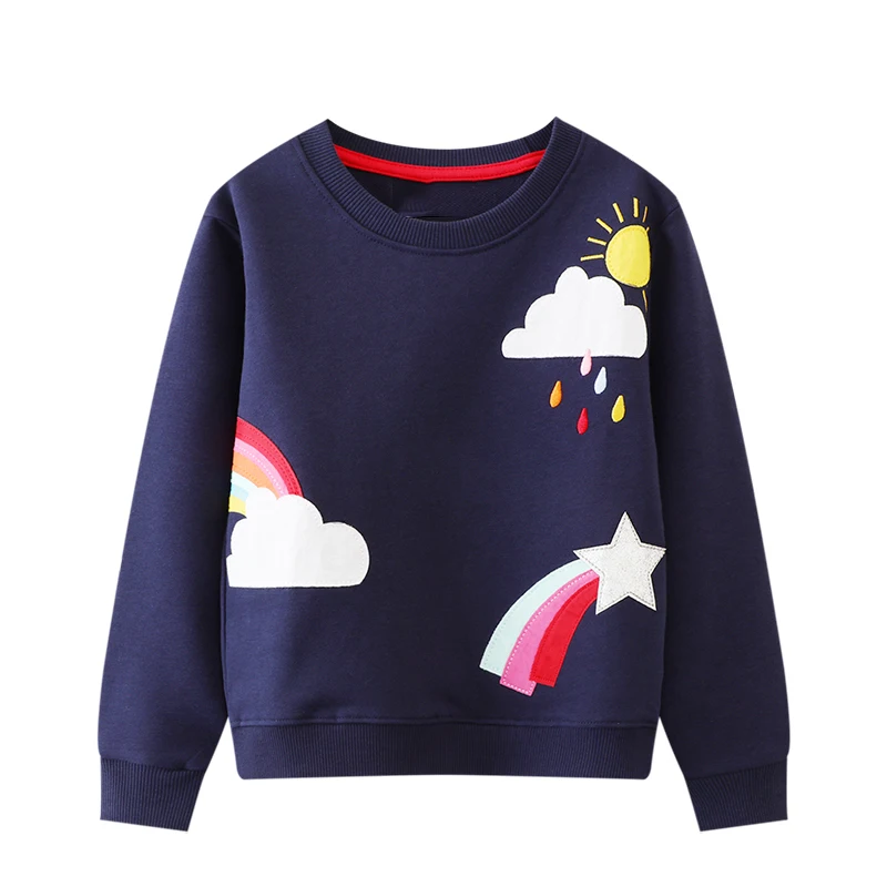 

Girls' Navy Blue Long Sleeve Sweatshirt with Colorful Weather themed Suitable for Ages 2-7y