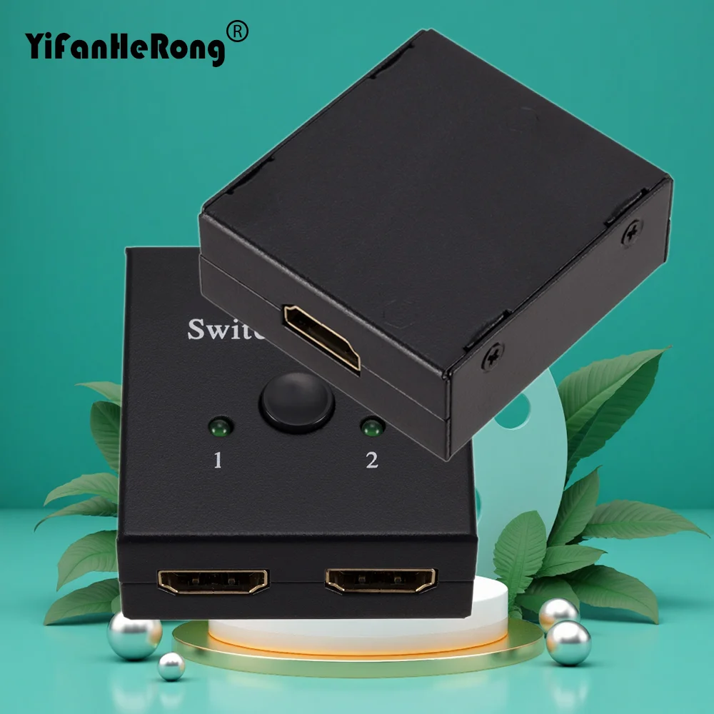 4K UHD HDMI-compatible Splitter Switch 1X2 Split 1 in 2 Amplifier 1080P 4Kx2K HDMI-compatible Switcher 2 Ports Bi-directional