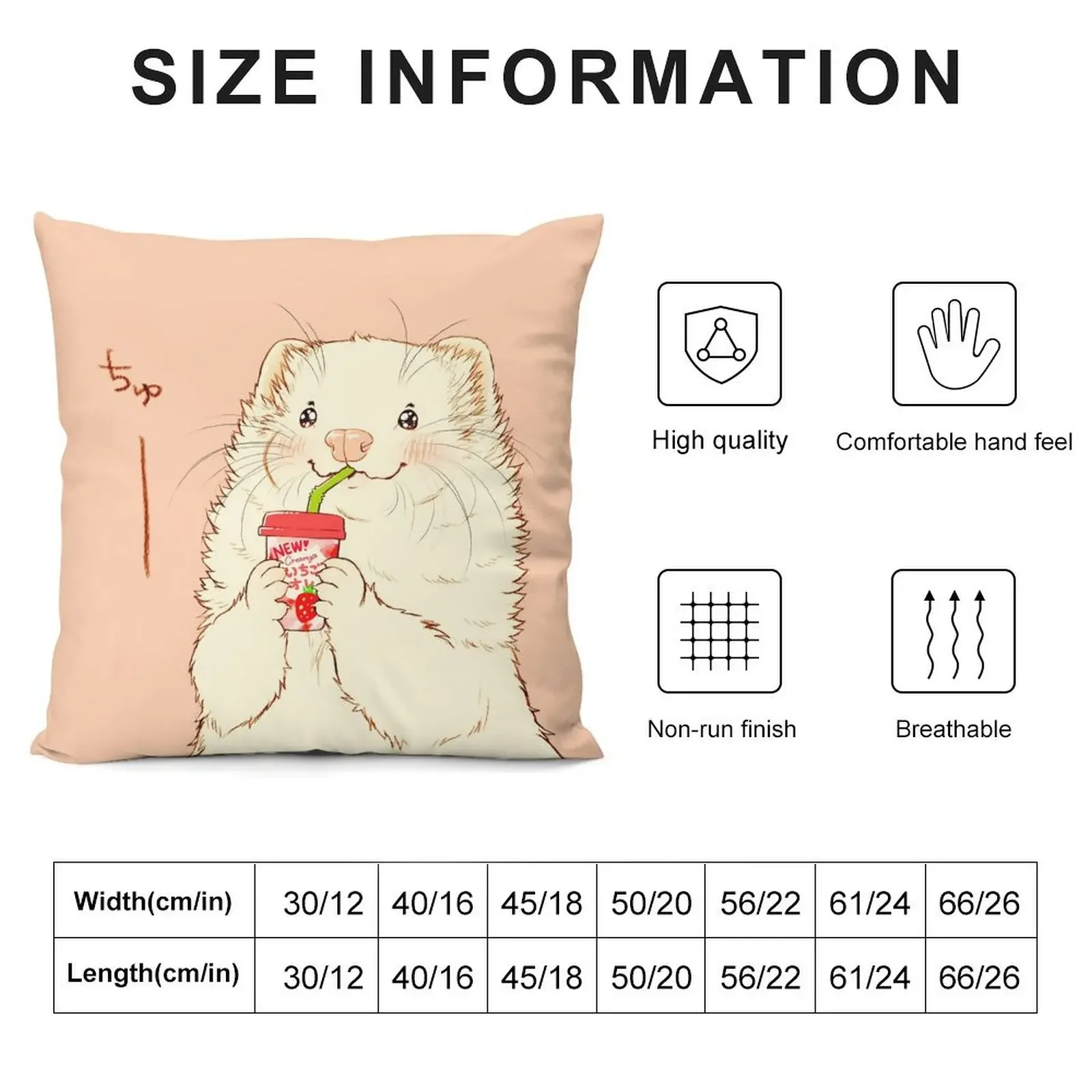 Strawberry au lait Throw Pillow Cushion Cover For Sofa Pillow Cover pillow