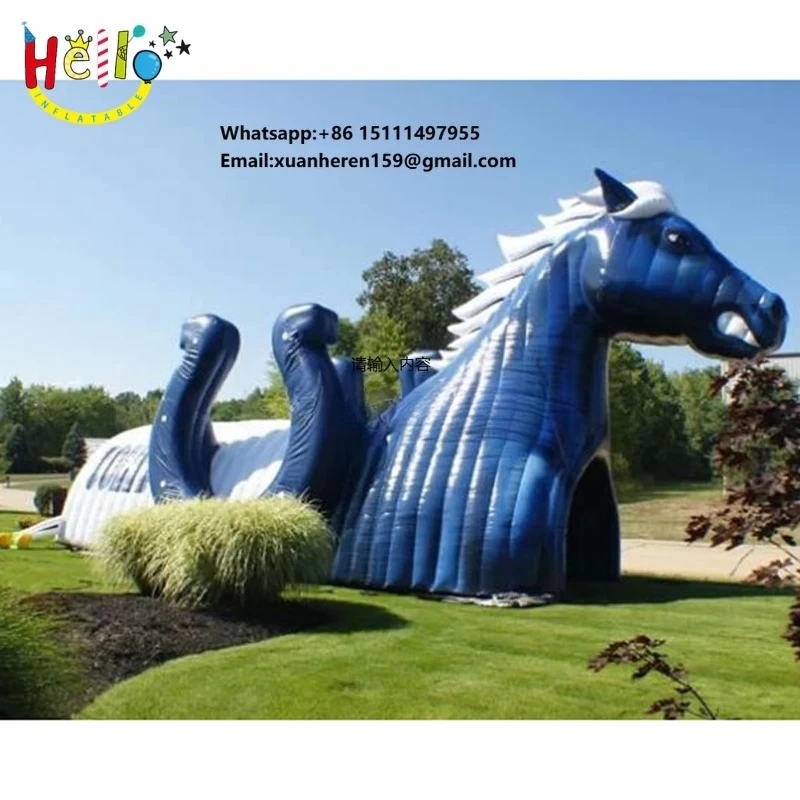 Giant Inflatable Horse Head Mascot Football Tunnel,custom Animal Sports Entrance Gate