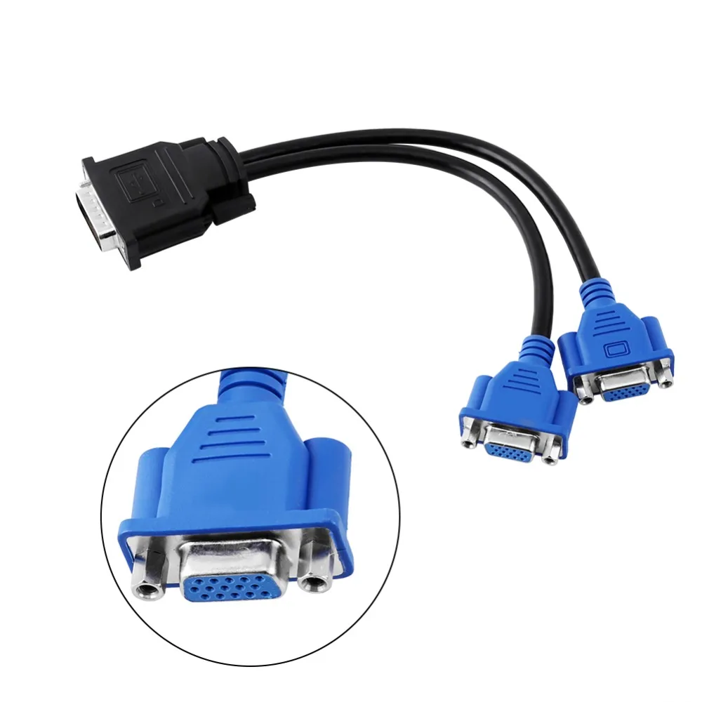 Adaptador divisor DMS-59 hembra de 15 pines, salida dual, práctico cable divisor de vídeo, adaptador DVI a VGA, duplicación de vídeo