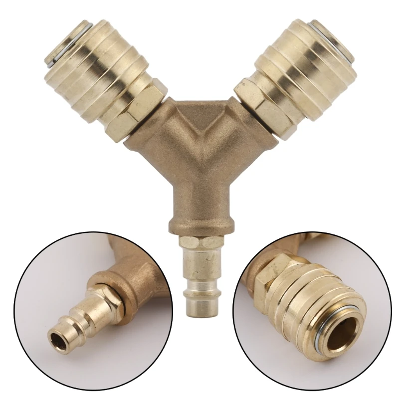 Compressed Air Distributor 2-Way NW7.2 1/4AG Compressed Air Coupling with Two Couplings Compressed Air Distributor