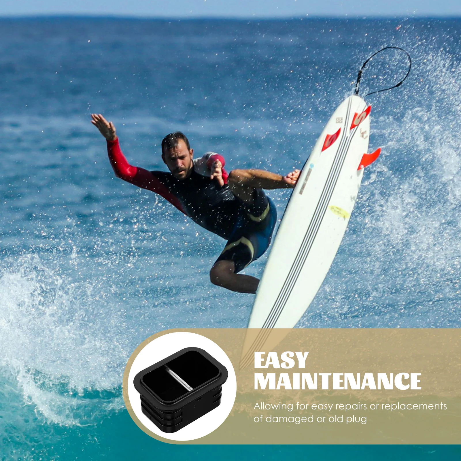 

Surfboard Leash Plug PVC Material Surf Board Rope Plug Sturdy Leg Leash Fixator Surfboard Accessory Plugs for Surf Board