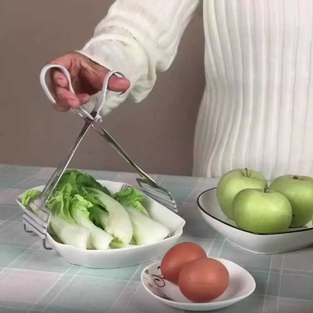 Kitchen Gadgets Stainless Steel Dish Clip Anti-slip Silicone Strip Ergonomic Handle Bowl Gripper Stable Bowl Tong Pot view 2