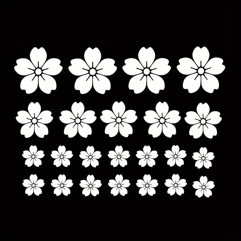 23pcs Sakura Car Decals Vinyl Refit Flower Stickers Waterproof Car Sticker for Hood Windows Body Door Auto Exterior Accessories