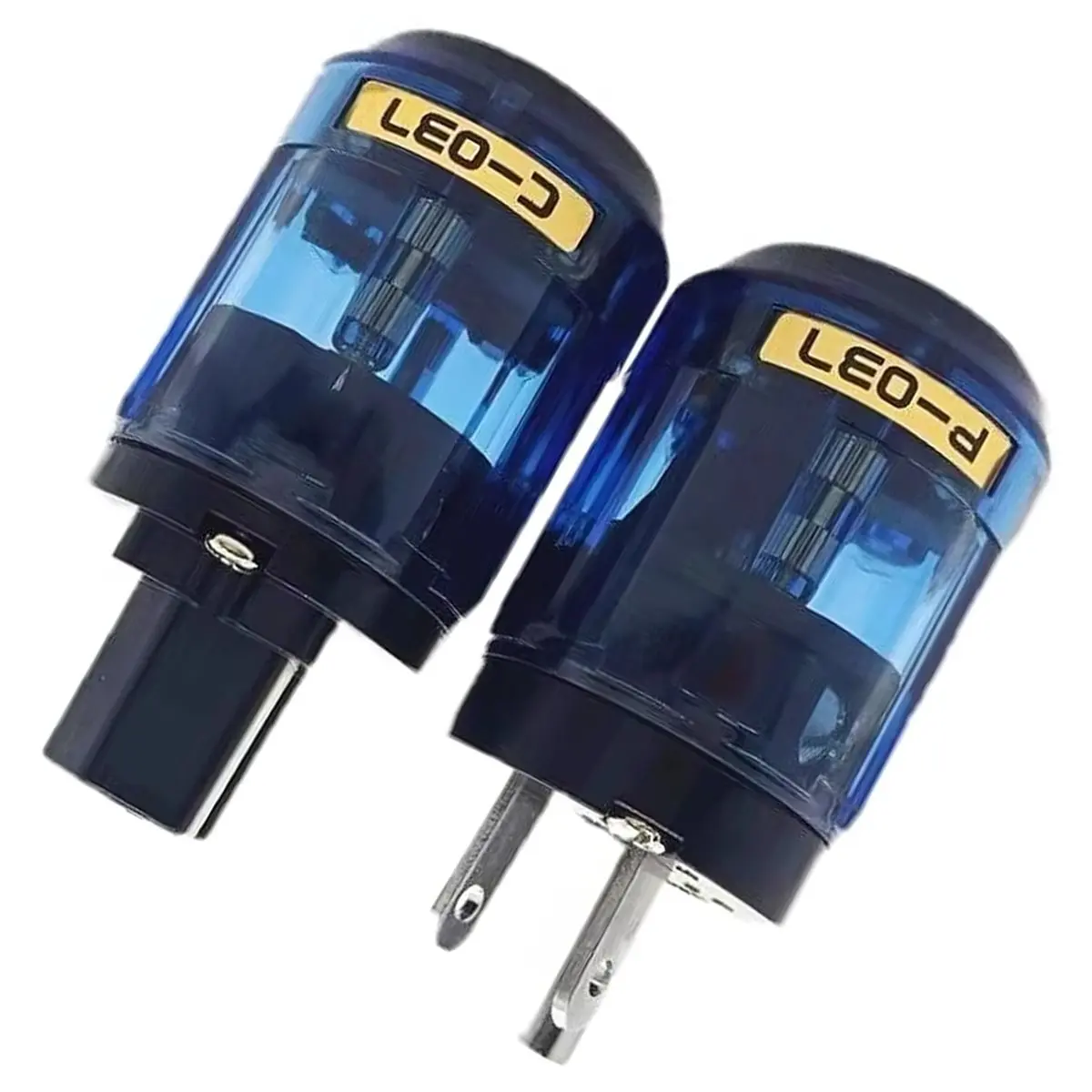 SWXF 2Pcs Hifi C-037 P-037 US Power Plug Plated IEC Audio Connector Female-Male MATIHUR Audio Transparent Hifi